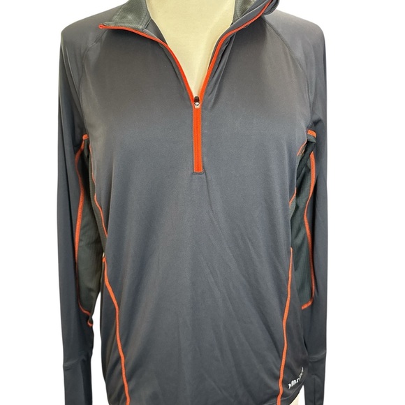 Marmot Charcoal and Tangerine Half-Zip Pullover - Picture 2 of 6
